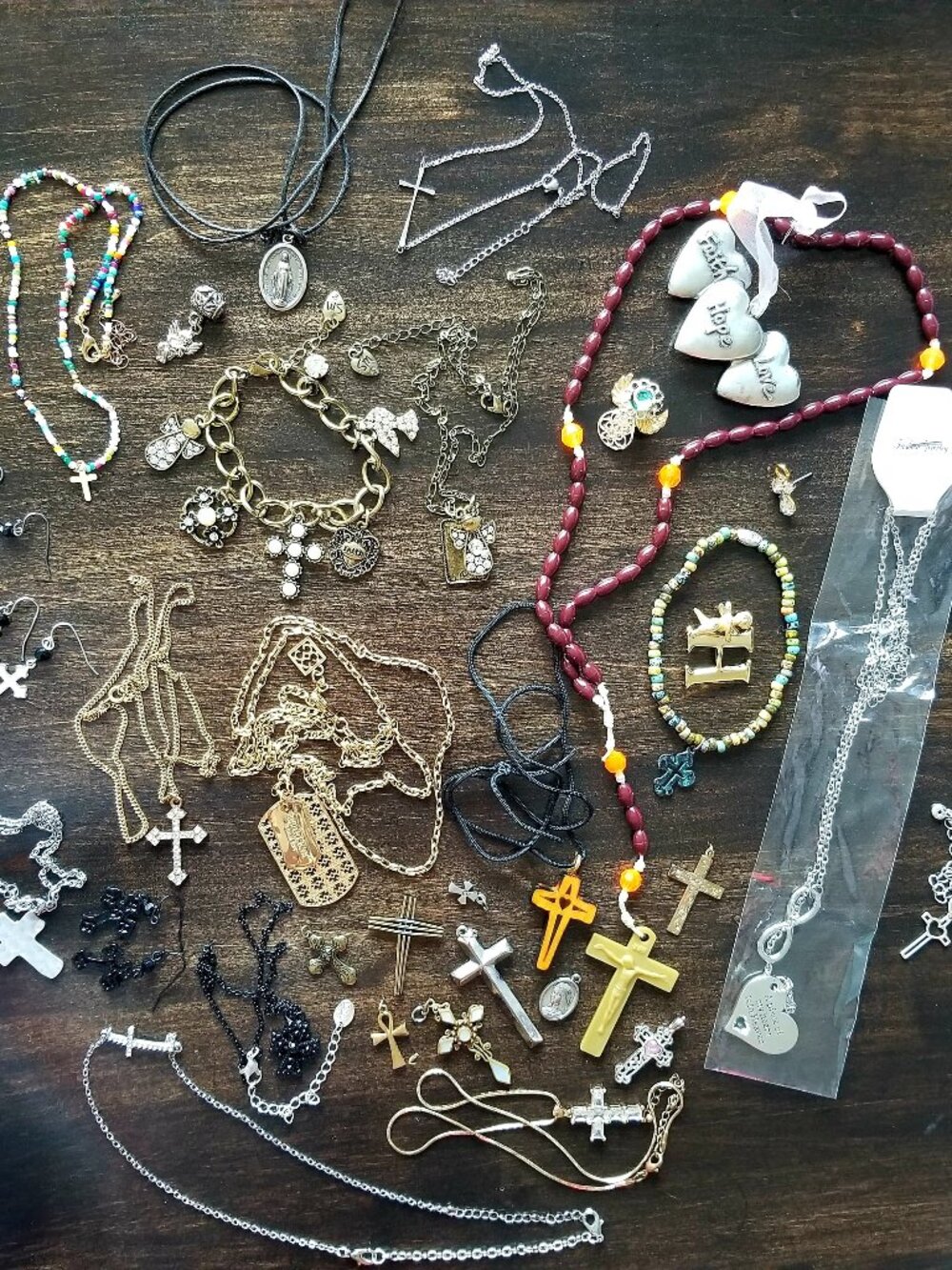 Faith Prayer Spirituality Christianity Jesus Christ Rosary Jewelry 34 Pc Lot